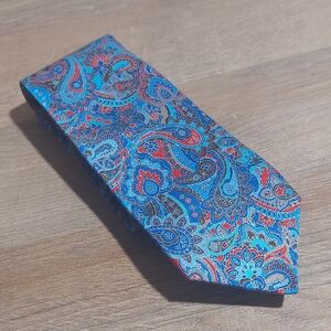 Serica Italy Pop Multicolor Paisley Pattern Designer Silk Tie Necktie